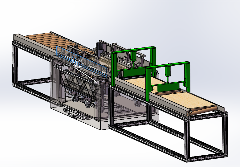 竹盒子45度切角.涂膠.高頻組裝線
